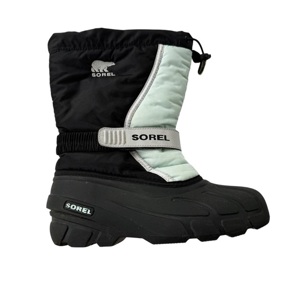Sorel Flurry Winter Water Resistant Snow Boot Blue and Black Size 5 Youth - Picture 1 of 16